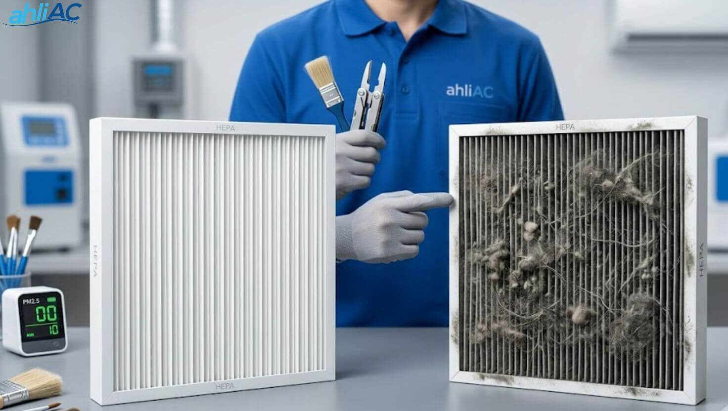perbandingan hepa filter air purifiers baru dan kotor Kapan Waktu Tepat Ganti Hepa Filter Air Purifiers?