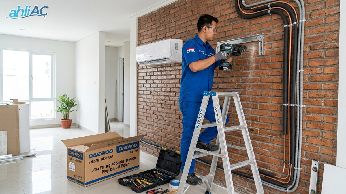 Jasa Pasang AC Sentral Daewoo Proyek & Cek Piping