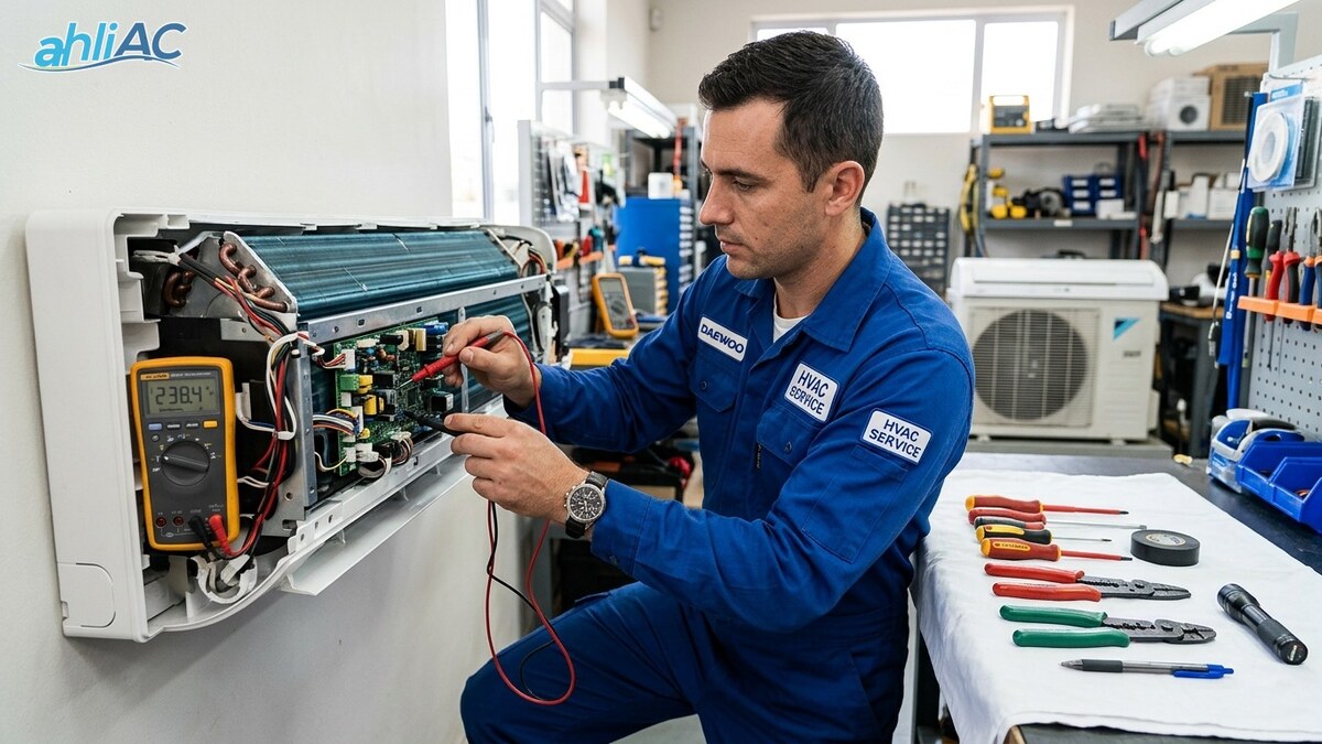 Perbaikan Outdoor Unit Tidak Menyala & Cek Ampere Daewoo
