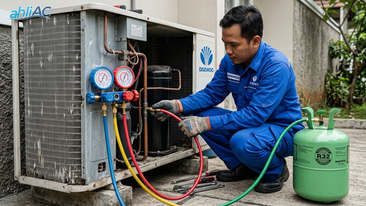Perbaikan Pipa Freon AC Daewoo & Deteksi Bocor Tuntas